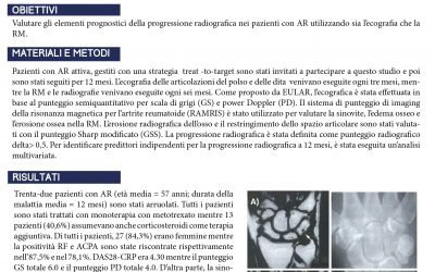 Elementi prognostici della progressione radiografica nei pazienti con artrite reumatoide valutati mediante tecniche di ecografia e risonanza magnetica