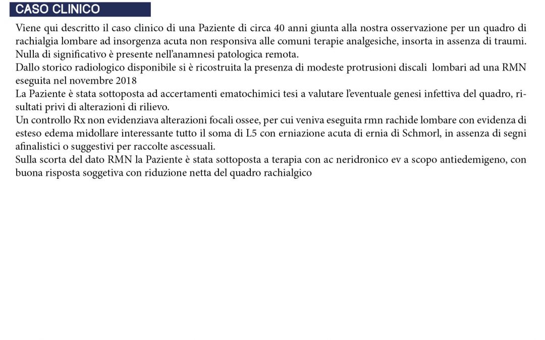 Rachialgia acuta nel giovane: un caso emblematico