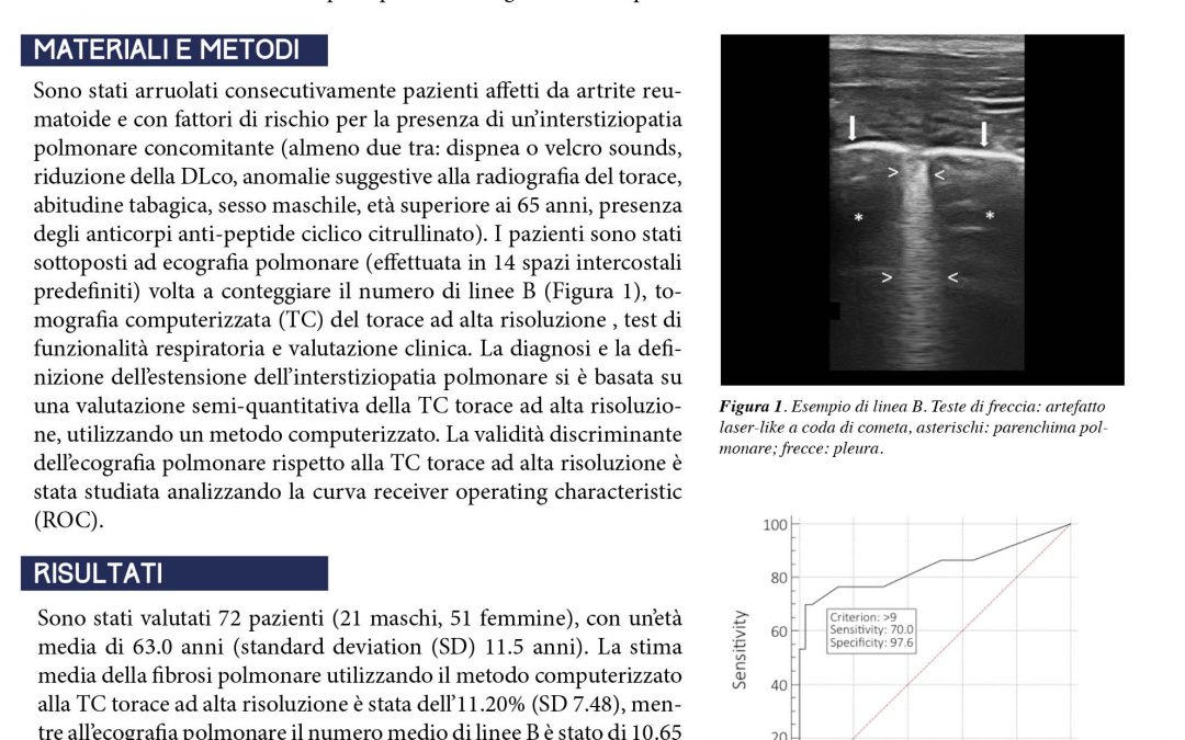 L’ecografia polmonare nei pazienti con artrite reumatoide e la definizione di interstiziopatia polmonare significativa